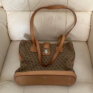 Vintage Dooney & Bourke Brown Logo Signature Tote
